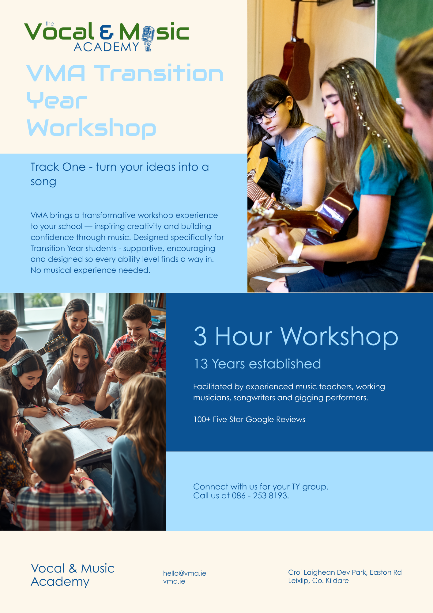 VMA Transition Year Workshop - Track One, turn your ideas into a song
